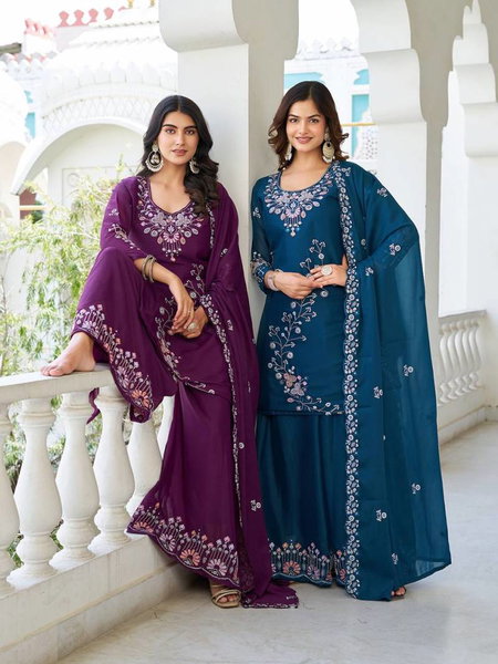 Luna Vol 56 Designer Georgette Embroidered Salwar Suits Exporters In India